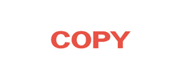 "Copy" one-color pre-inked rubber title stamp for use in home or office settings. Volume discounts available with fast turnaround times!