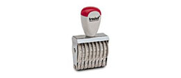 8-digit numbering rubber stamp, order right on our website directrubberstamps.com. Volume discounts available with fast turnaround times! Don't forget that these require a stamp pad.