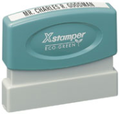 Customizable 1/8" x 2-3/8" pre-inked rubber stamps for office or home use. Upload logos and typeset right on our website directrubberstamps.com. Volume discounts available with fast turnaround times!