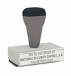 Customizable 5/8" x 3-5/16" rubber stamps for office or home use. Upload logos and typeset right on our website directrubberstamps.com. Volume discounts available with fast turnaround times! Stamp pads sold separately