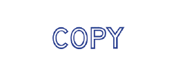 "Copy" One-Color Pre-Inked Rubber Title Stamp for use in home or office settings. Volume discounts available with fast turnaround times!