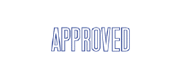 "Approved" One-Color Pre-Inked Rubber Title Stamp for use in home or office settings. Volume discounts available with fast turnaround times!