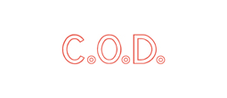 "C.O.D." One-Color Pre-Inked Rubber Title Stamp for use in home or office settings. Volume discounts available with fast turnaround times!
