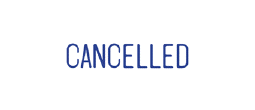 "Cancelled" One-Color Pre-Inked Rubber Title Stamp for use in home or office settings. Volume discounts available with fast turnaround times!