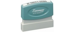 Customizable 1/8" x 2-3/8" preinked stamps for office or home use. Upload logos and typeset right on ourwebsite directrubberstamps.com. Volume discounts available with fast turnaround times!